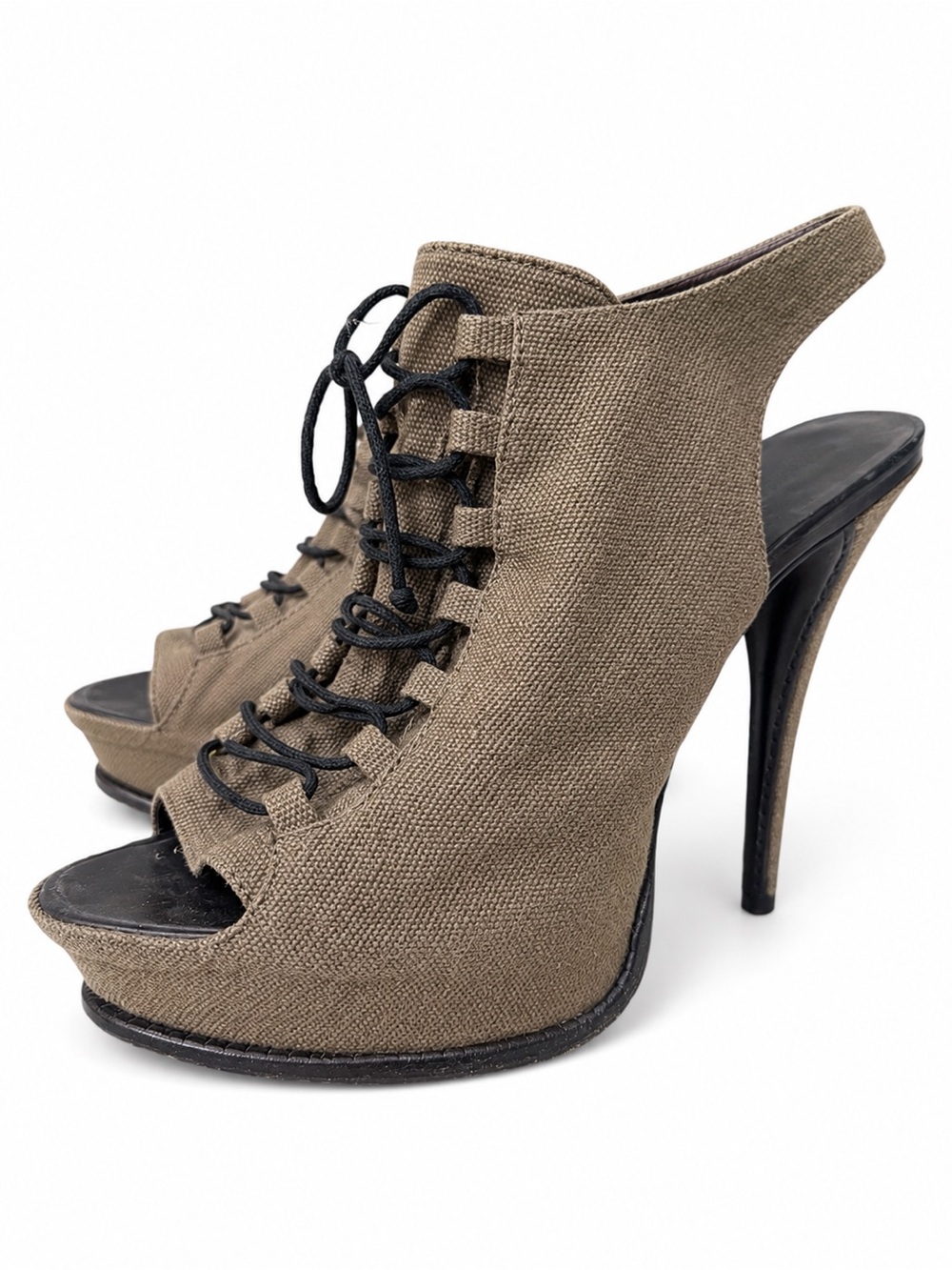 Elizabeth & James Margo Size 9 Brown Lace Up Platform Stiletto Heels
